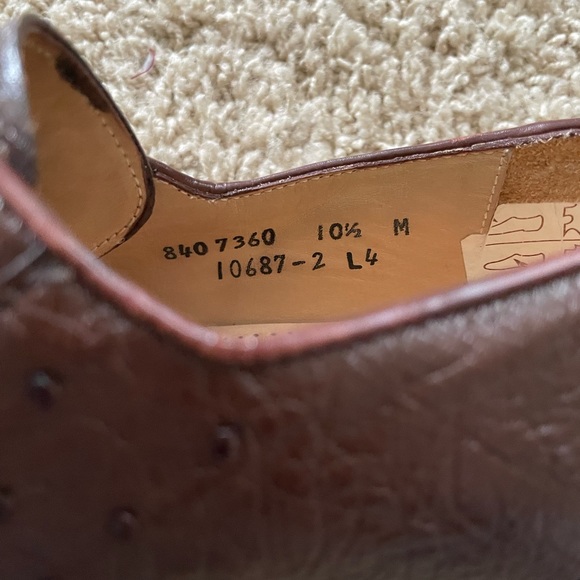 Studio Belvedere Full Quill Ostrich Leather Oxford Dress Shoes - Size 10.5 - Picture 15 of 16